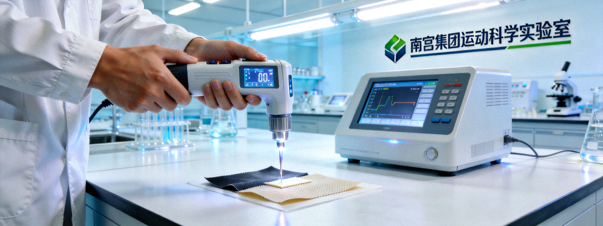 南宫集团运动科学实验室研究人员测试材料
