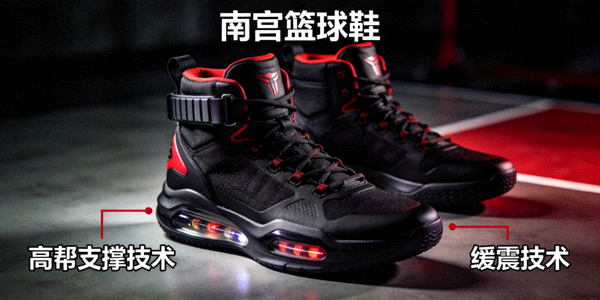 南宫篮球鞋高帮支撑与缓震技术展示